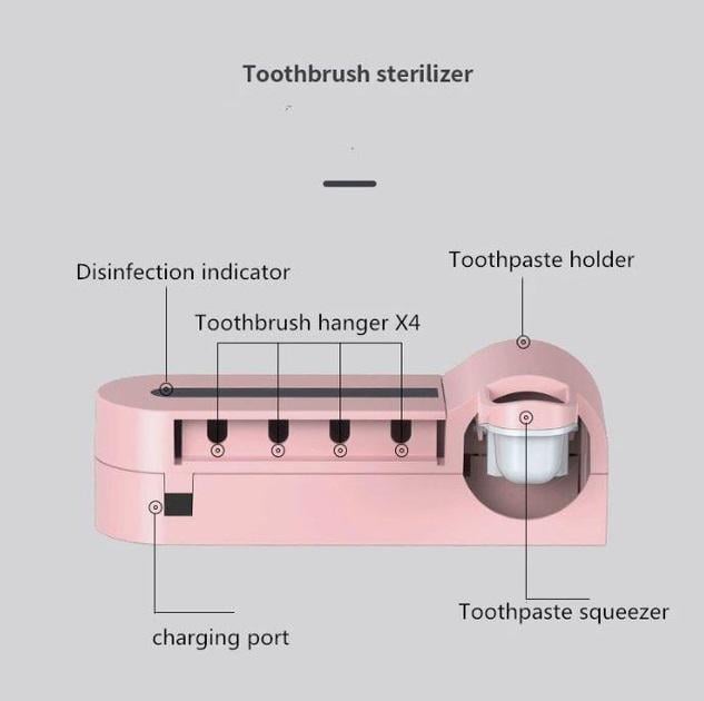 Стерелізатор зубних щіток з диспенсером пасти Toothbrush sterilizer holder LY-575 P - фото 5