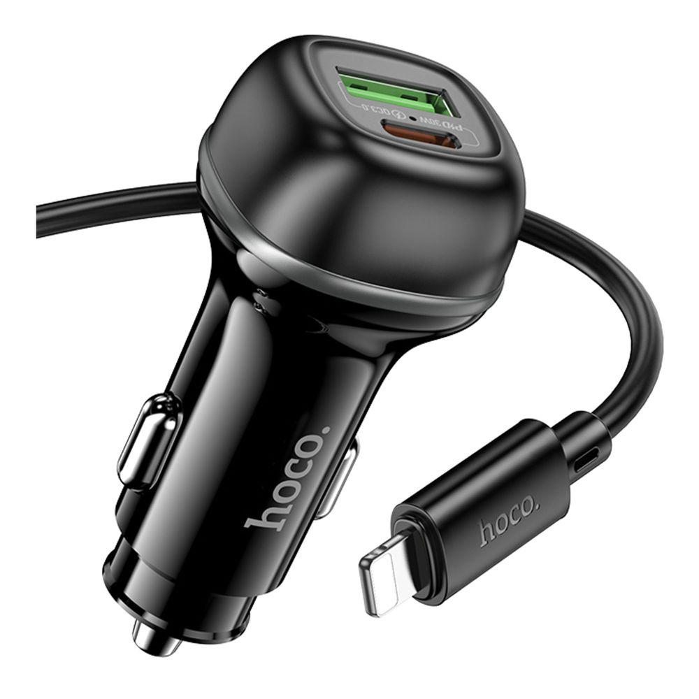 Зарядний пристрій автомобільний Hoco Z58A 1USB/1USB-C QC/PD48W+Type-C to to Lightning (29198603) - фото 3 Зарядний пристрій автомобільний Hoco Z58A 1USB/1USB-C QC/PD48W+Type-C to to Lightning (29198603) - фото 3
