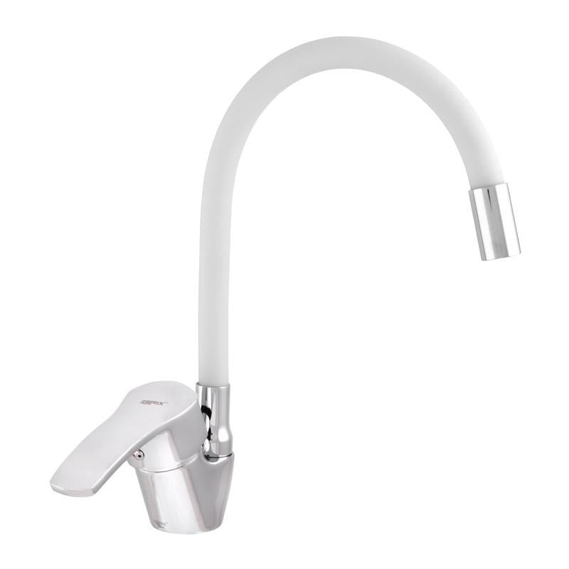 Смеситель для кухни Zerix YUB 279 с гибким изливом Белый (ZX1581)