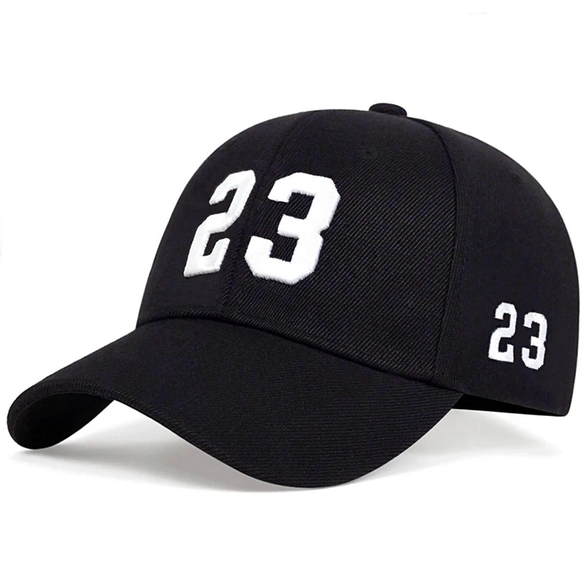 Кепка бейсболка Wuke логотип 23 Michael Jordan NBA с изогнутым козырьком унисекс one size Черный