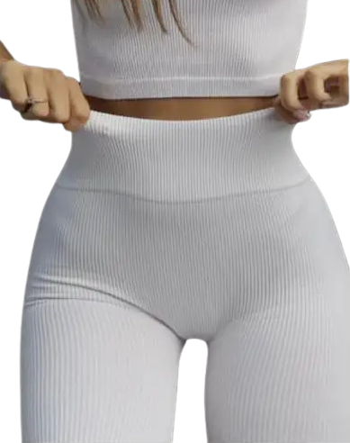 Легінси в рубчик Giulia Leggings Rib White S/M Білий - фото 3