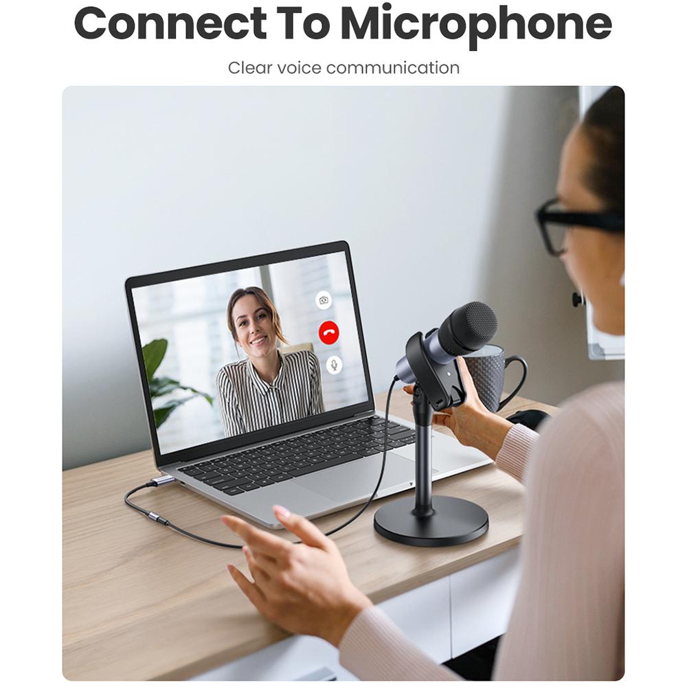 Карта зовнішня звукова з підтримкою мікрофона UGREEN CM477 USB 3,5 мм TRRS 4pin Audio Adapter 25 см Gray (30757) - фото 6 Карта зовнішня звукова з підтримкою мікрофона UGREEN CM477 USB 3,5 мм TRRS 4pin Audio Adapter 25 см Gray (30757) - фото 6