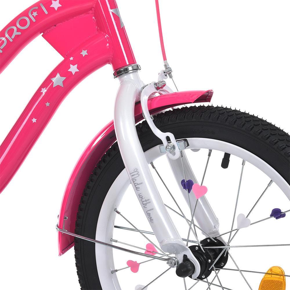 Велосипед для дівчинки PROF1 Star 18" з багажником Малиновий - фото 4 Велосипед для дівчинки PROF1 Star 18" з багажником Малиновий - фото 4