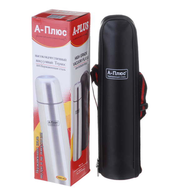 Термос з чохлом із нержавіючої сталі 1 л (a-plus 1754) - фото 4 Термос з чохлом із нержавіючої сталі 1 л (a-plus 1754) - фото 4