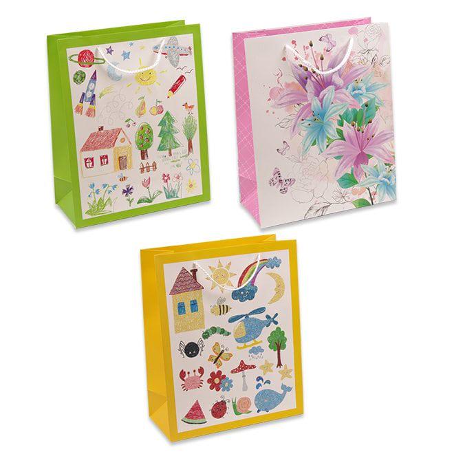 Пакет подарочный Flora микс 26х12х32 см 12 шт. (41641)