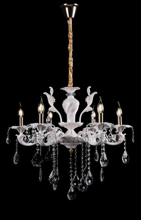 Люстра свеча Ray LV5950/6 S+WH (IR007054) Люстра свеча Ray LV5950/6 S+WH (IR007054)