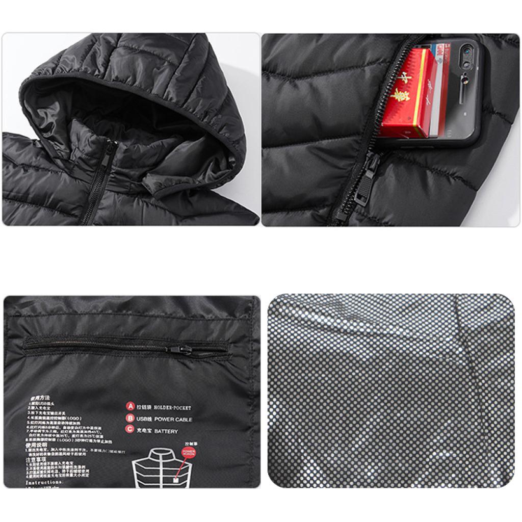 Куртка з підігрівом M09-4 3XL Black (1485283) - фото 4 Куртка з підігрівом M09-4 3XL Black (1485283) - фото 4