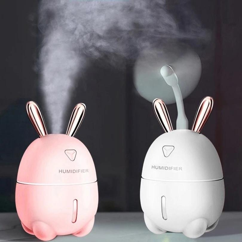 Мини увлажнитель воздуха диффузор Rabbit с RGB подсветкой Розовый (17116) - фото 3