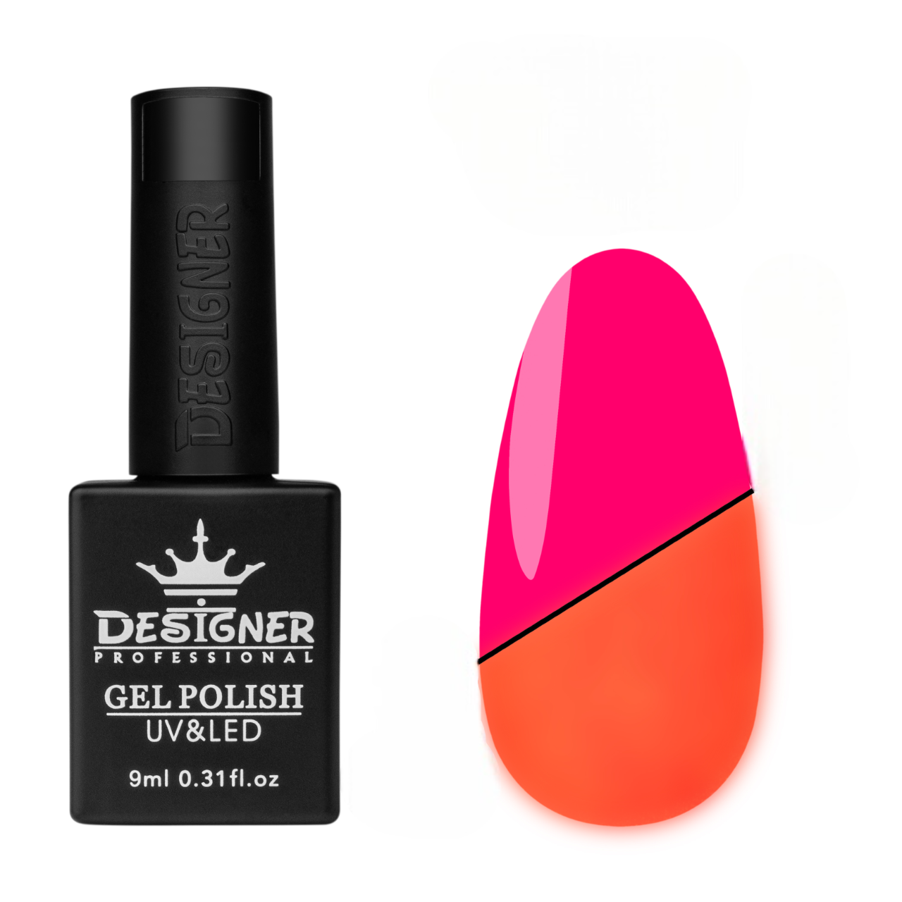 Гель-лак люминесцентный Designer Professional Glow in the Dark 9 мл Ярко-розовый 460