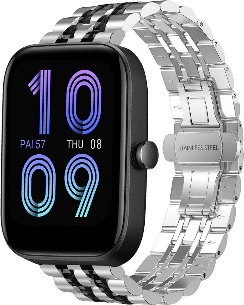 Браслет металлический Spinye Line для Amazfit Bip 3/Pro Silver Black (29032-69)