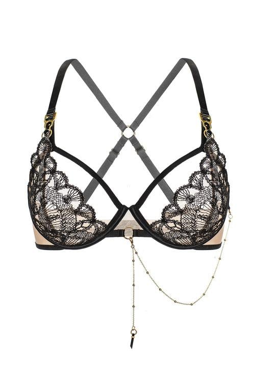 Бюстгальтер женский Gracija-Rim 80C Бежевый/Черный (10321)