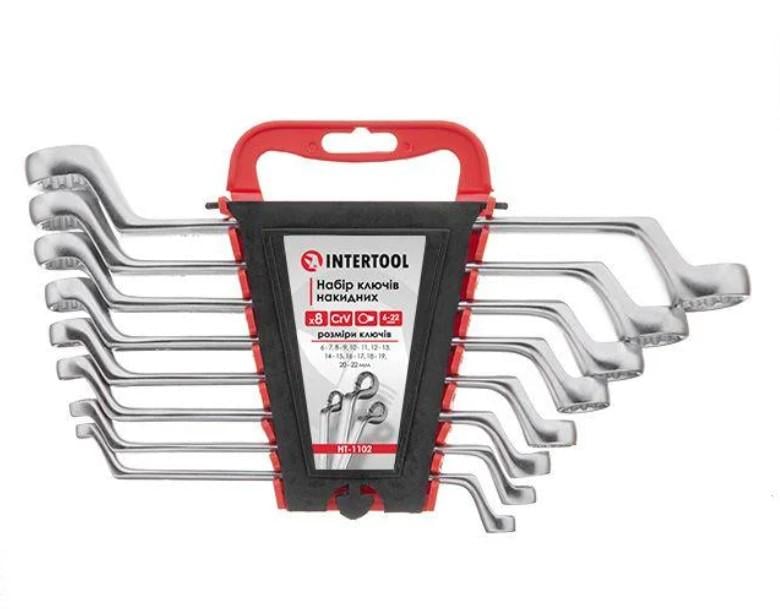 Набір ключів накидних Intertool CrV 8 шт. 6-22 мм (HT-1102)
