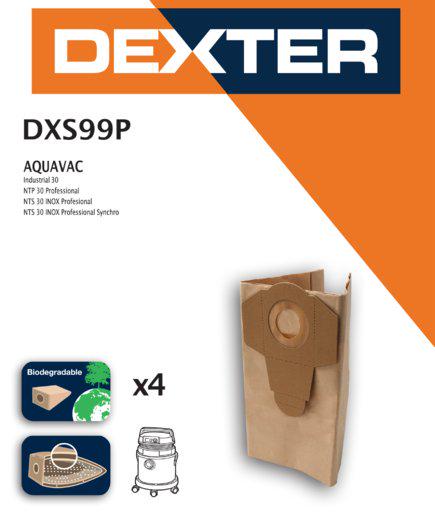 Фільтр-мішки для пилососу Dexter DXS99P 30 л 4 шт. Коричневий (15467243) - фото 2