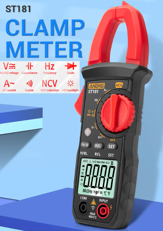 Мультиметр цифровий ANENG ST181 струмові кліщі 4000 відліків - фото 2