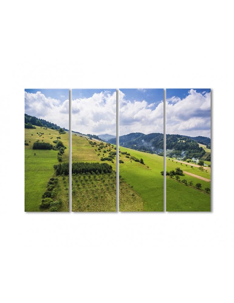 Картина модульная Пейзажи холмов 4 модуля 90x135 см