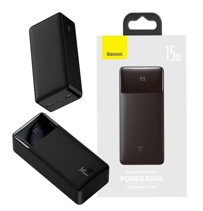 Повербанк BASEUS Bipow Digital Display 30000 mAh 15W 3A Black (000565) - фото 2