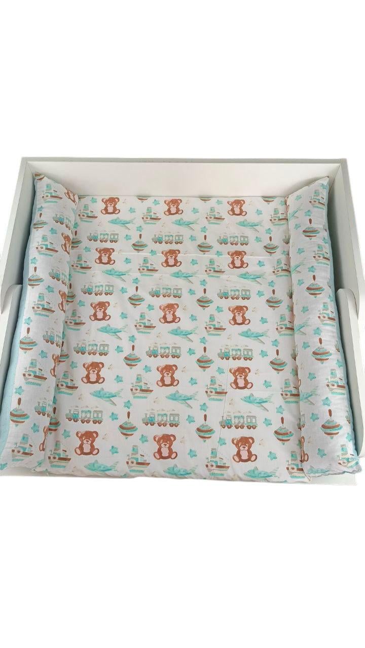 Пеленальный матрас двусторонний на детский комод с принтом Медвежата 90х70 см (1479) - фото 2 Пеленальный матрас двусторонний на детский комод с принтом Медвежата 90х70 см (1479) - фото 2
