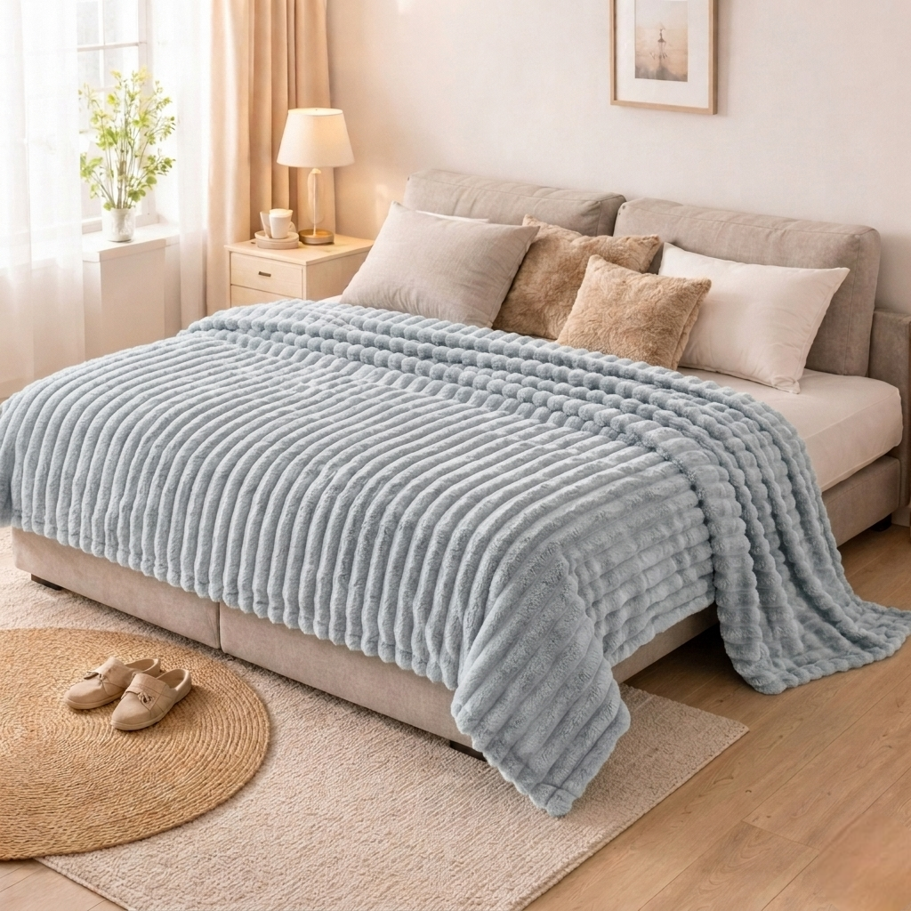 Плед на диван и кровать Shar Pei Lux 180х200 см Серый (PlaidSharPei180Gray)