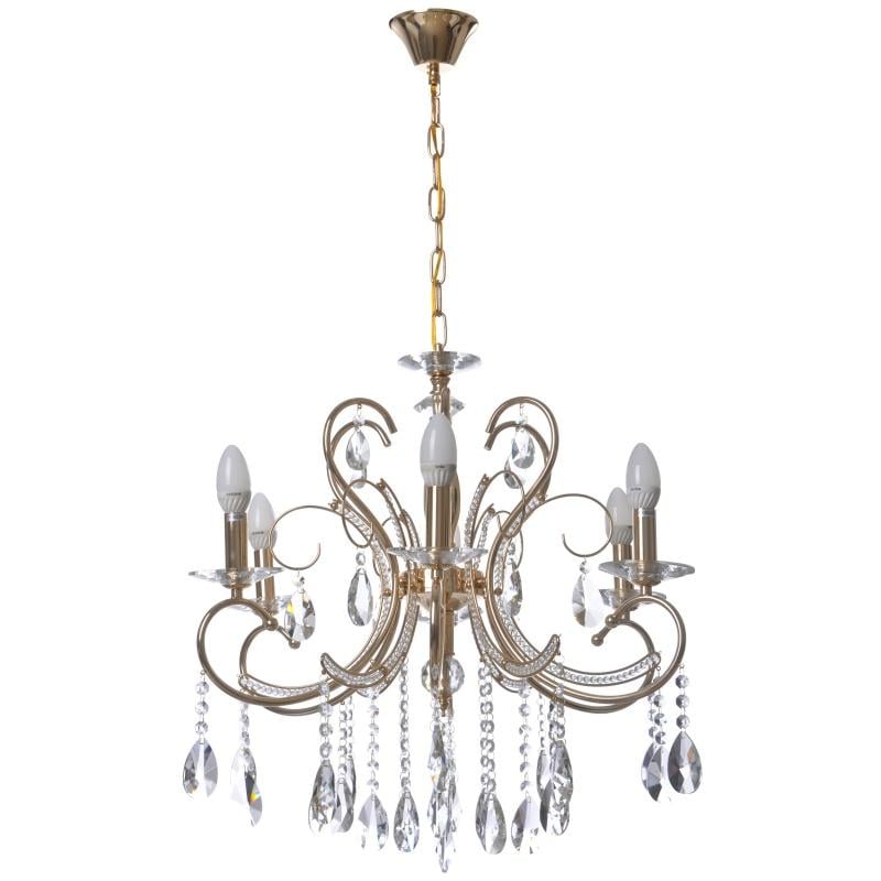 Люстра свеча подвесная прованс хрустальная Brille BCL-660S/6 E14 FGD