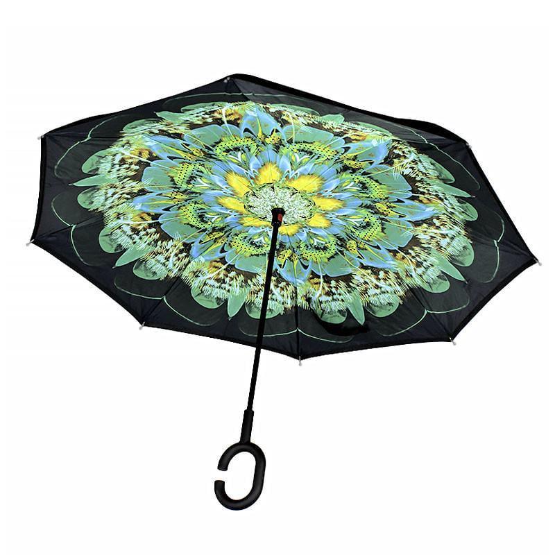 Зонт женский Lesko Up-Brella Зеленый Павлин