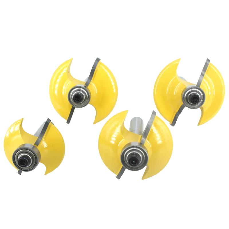 Набор фрез по кромочному дереву с подшипником хвостовик 8 мм 4 шт. (F555) - фото 8