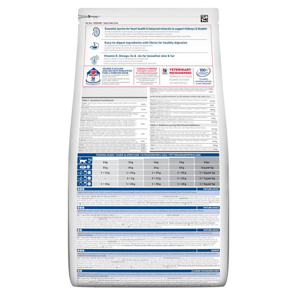 Корм сухой Hill's Science Plan Mature 7+ для зрелых кошек от 7 лет с курицей 1,5 кг - фото 3
