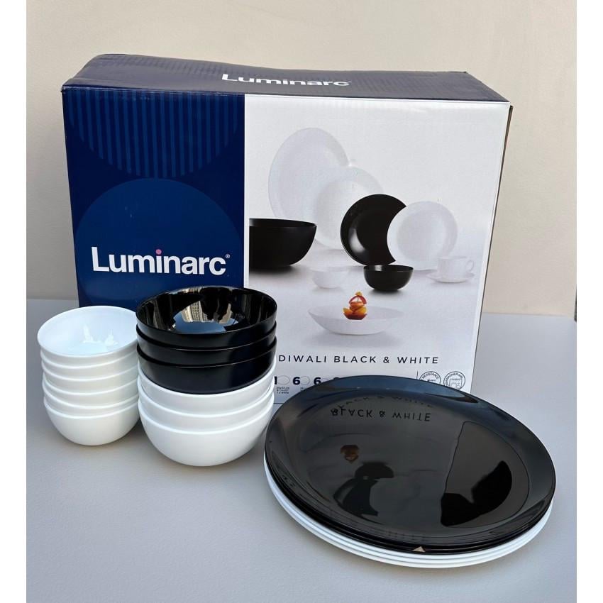 Столовый сервиз Luminarc Diwali P4678 44 предмета Black/White (2759736997) - фото 3