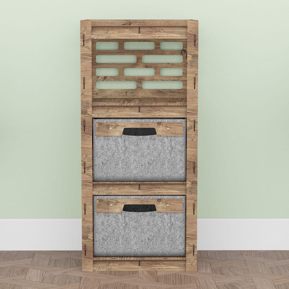 Комод в детский деревянный Hexagonica Brickwall на 2 ящика серые корзины 900х413х345 мм (111223) - фото 3 Комод в детский деревянный Hexagonica Brickwall на 2 ящика серые корзины 900х413х345 мм (111223) - фото 3