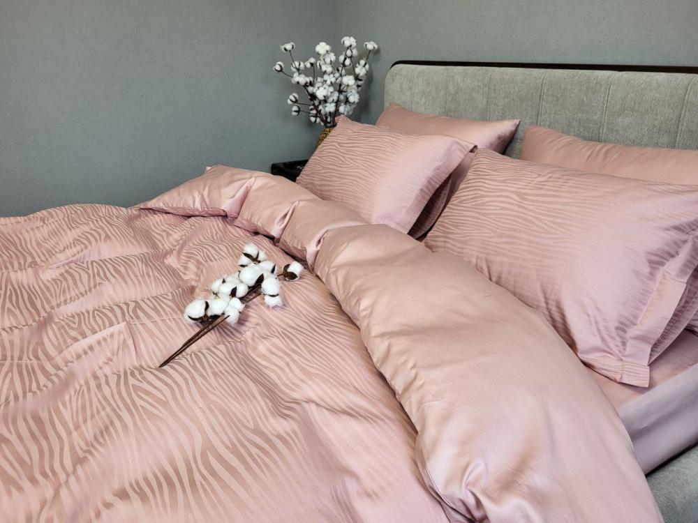 Комплект постельного белья Мир сатин жаккард Premium полуторный/наволочки 50х70/70х70 см Wave Powder (6112) - фото 5