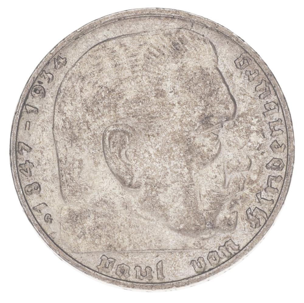 Коллекционная монета Германия 2 марки 1938 Серебро F-VF G (KM#93)