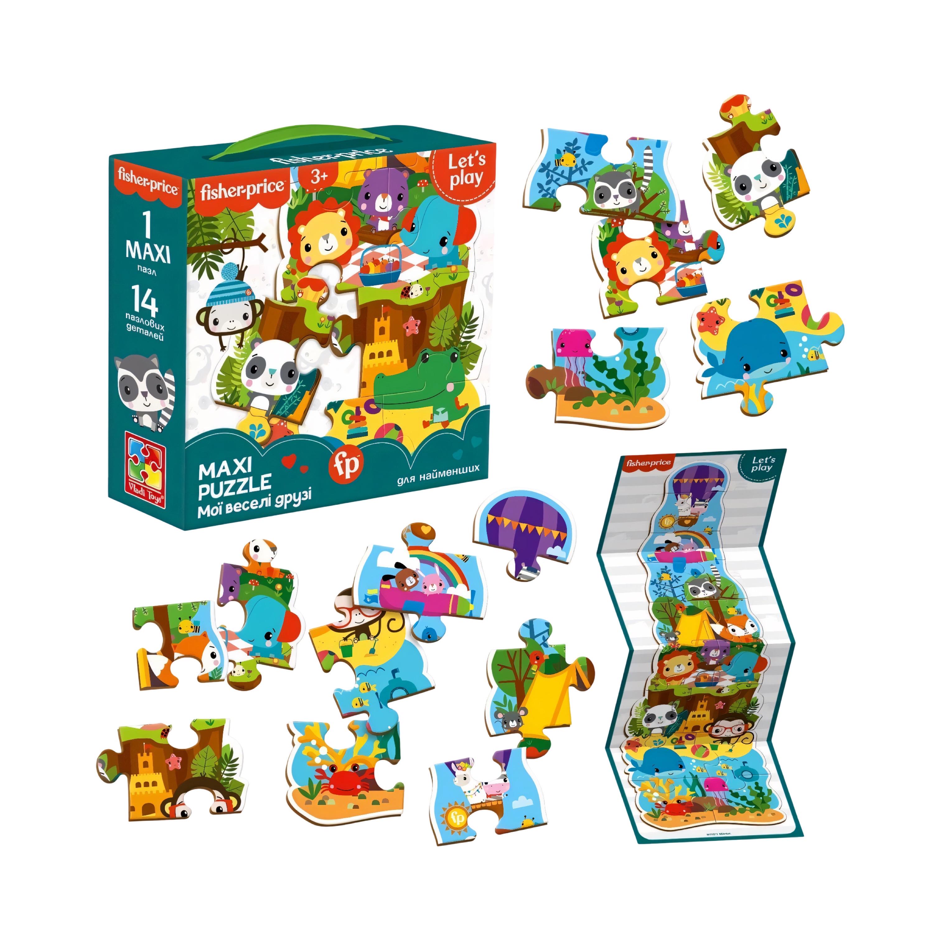 Пазли гігантські Fisher Price Мої веселі друзі 14 ел./постер (VT1711-10)