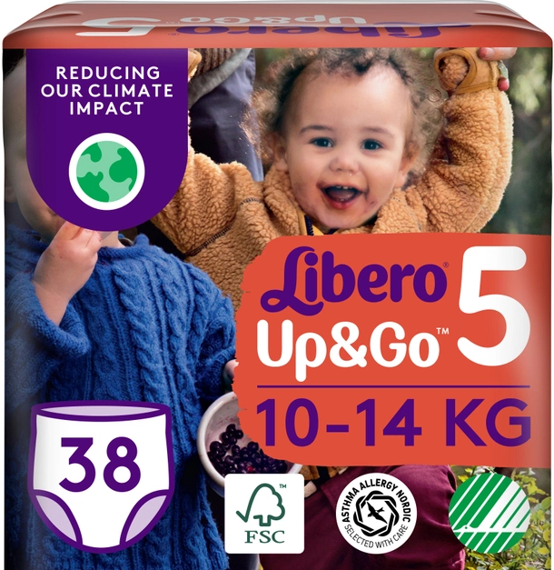 Підгузники трусиками Libero UP&GO 5 MAXI+ від 10 до 14 кг 38 шт. (7322541742458)