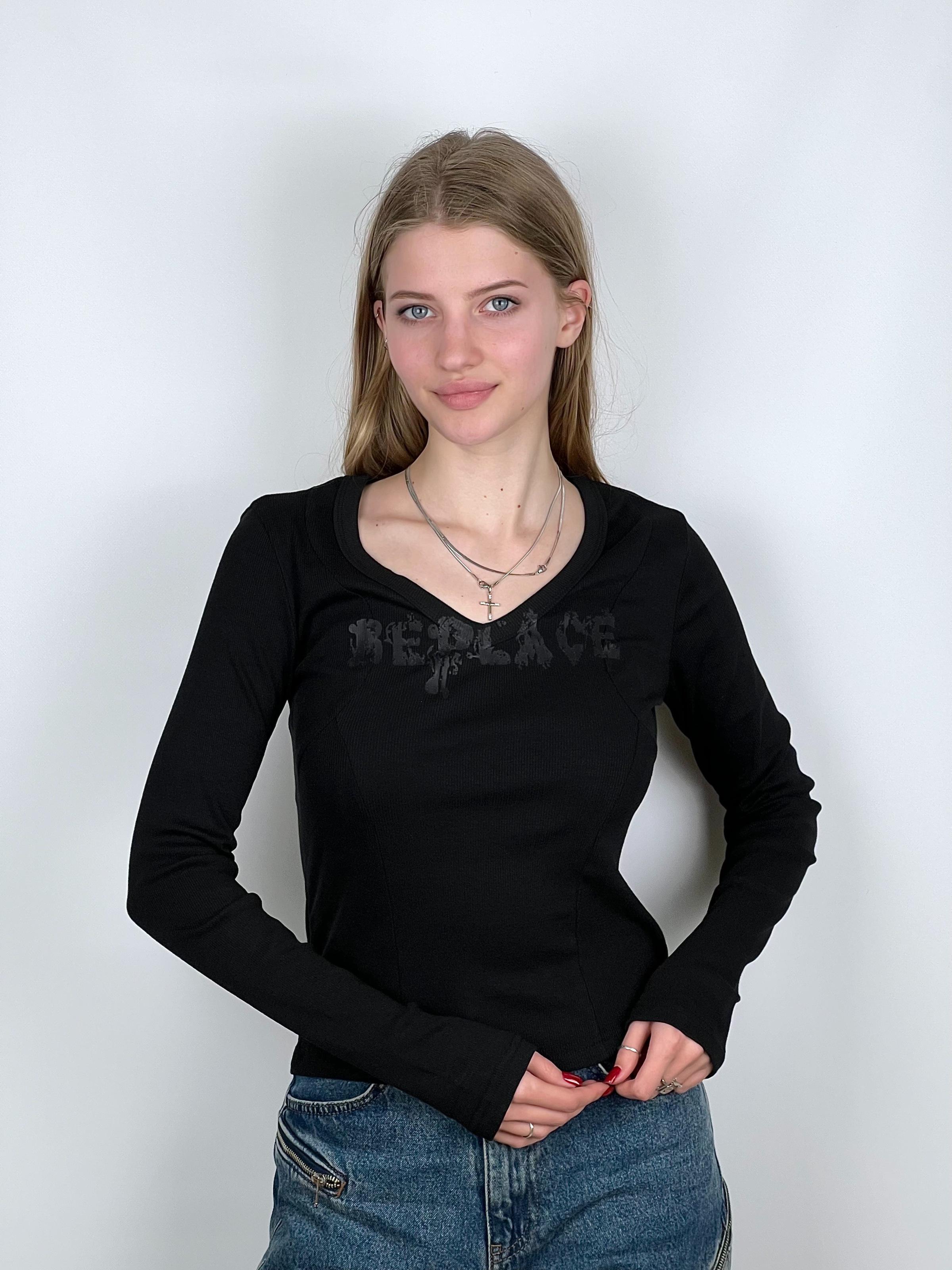 Лонгслив женский REPLACE OS Черный (#25079)