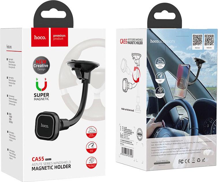 Автодержатель Hoco CA55 Astute Series Windshield Car Holder Black/Gray (07543) - фото 6