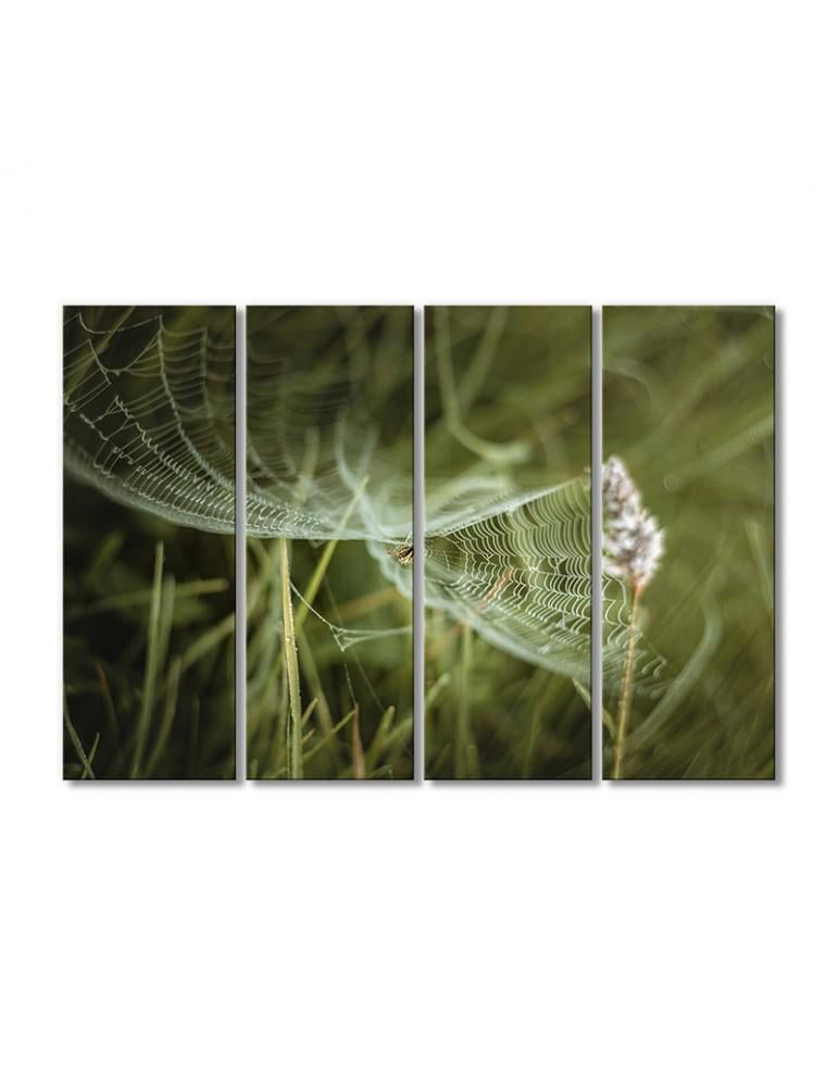 Картина модульная Паук в паутине 4 модуля 90x135 см