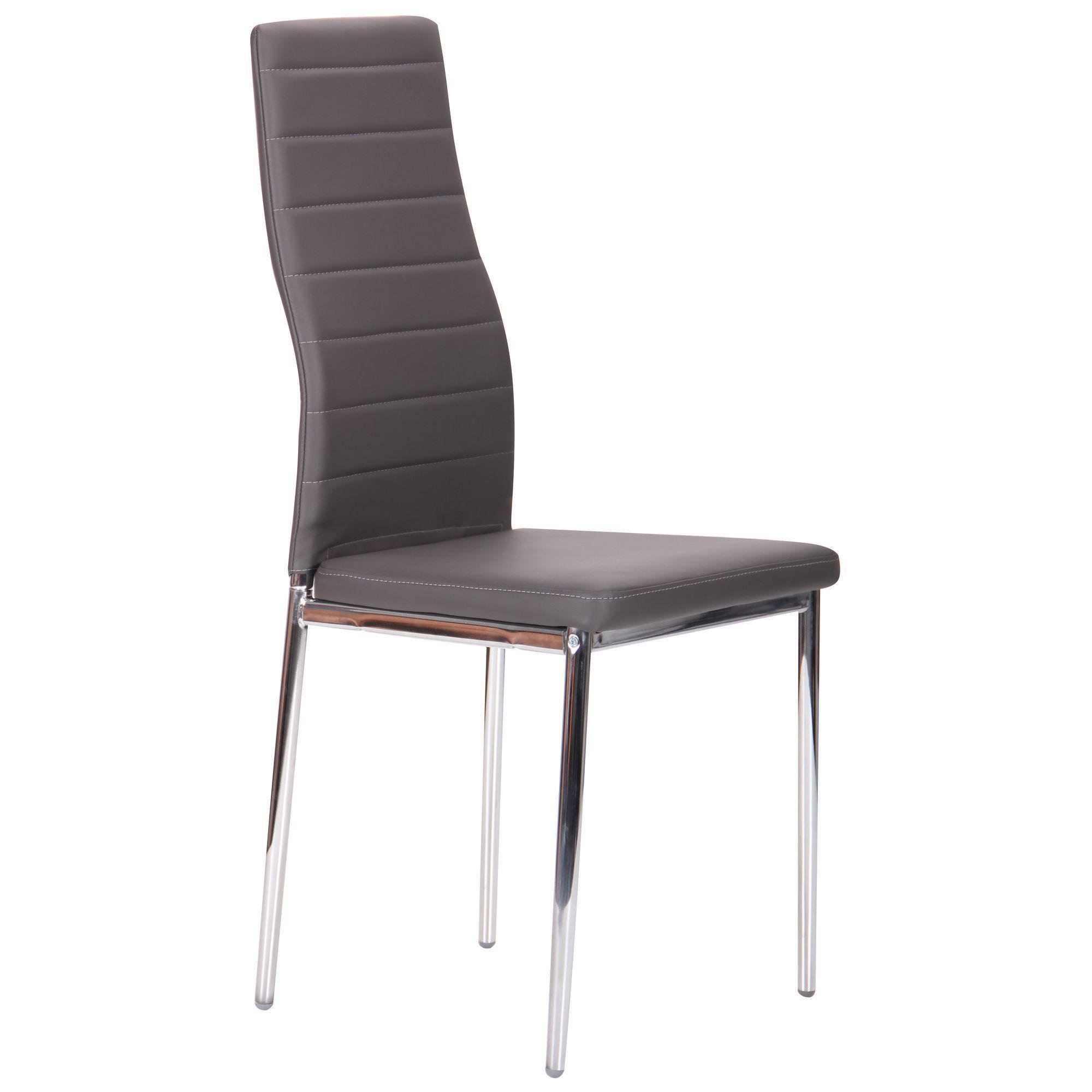 Обеденный стул AMF Сицилия сталь/ДСП/кожзаменитель 1020х430х510 мм Хром/Серый Неаполь N-24