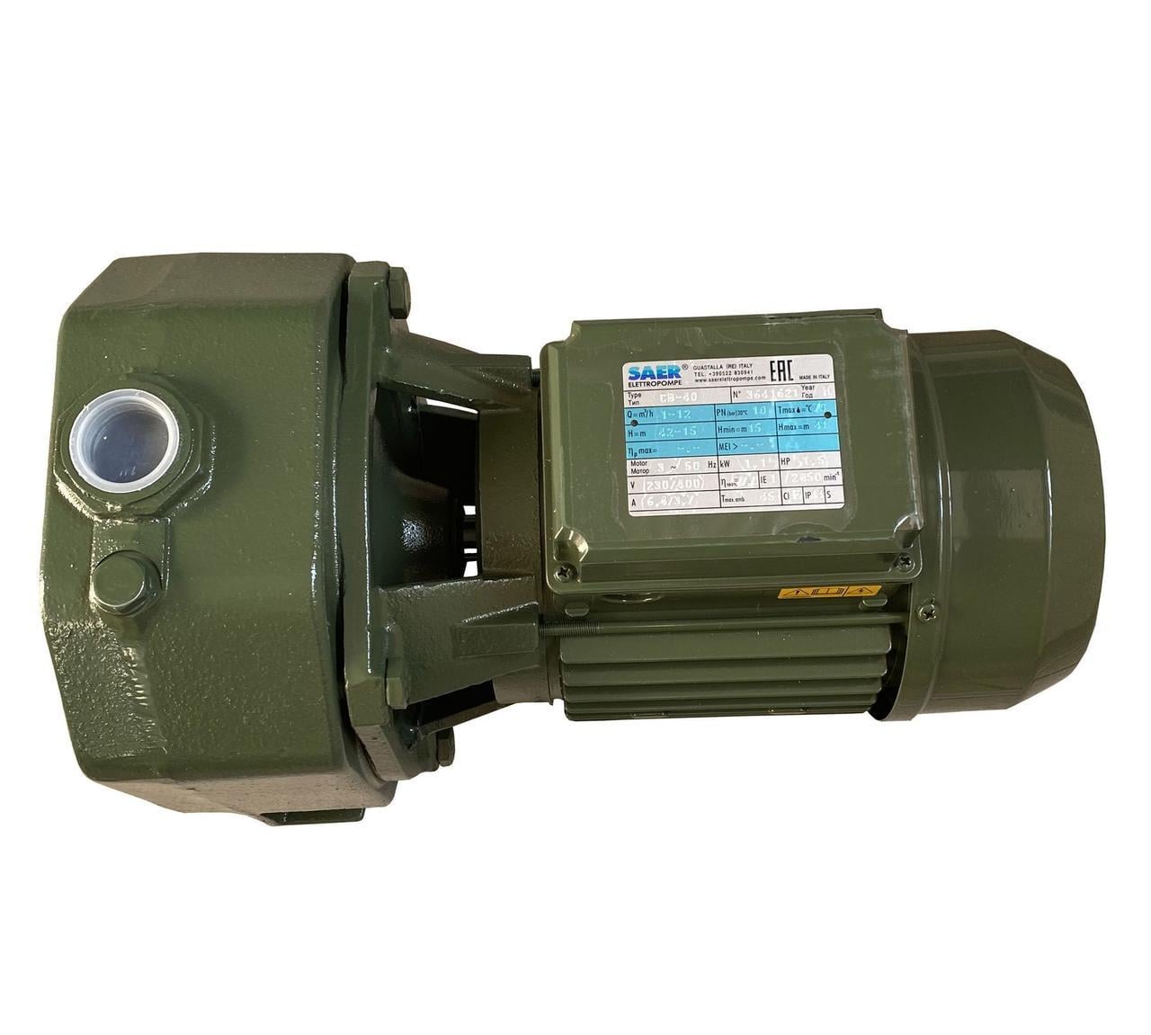 Насос центробежный CB 40 PL 1,1 кВт 12,0 м3/ч 41 м трехфазный (000017405)