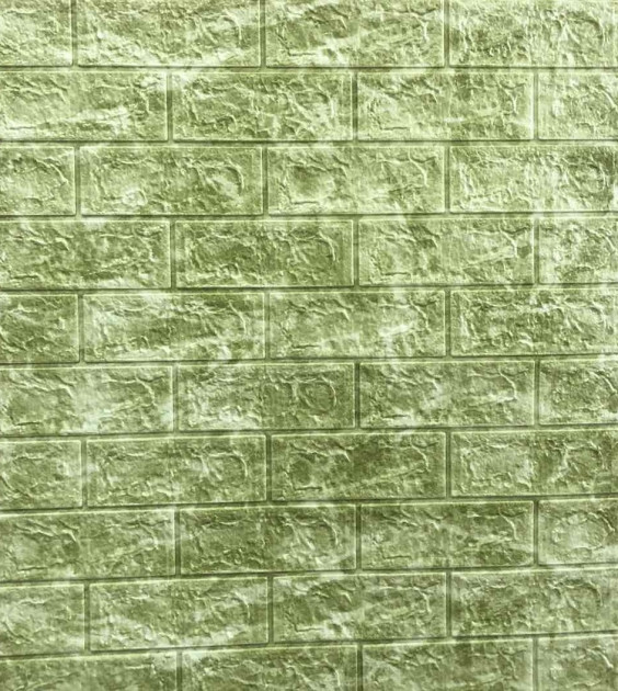 Самоклеящаяся 3D панель Sticker Wall 700x770x7 мм Светло-зеленый кирпич (00161)