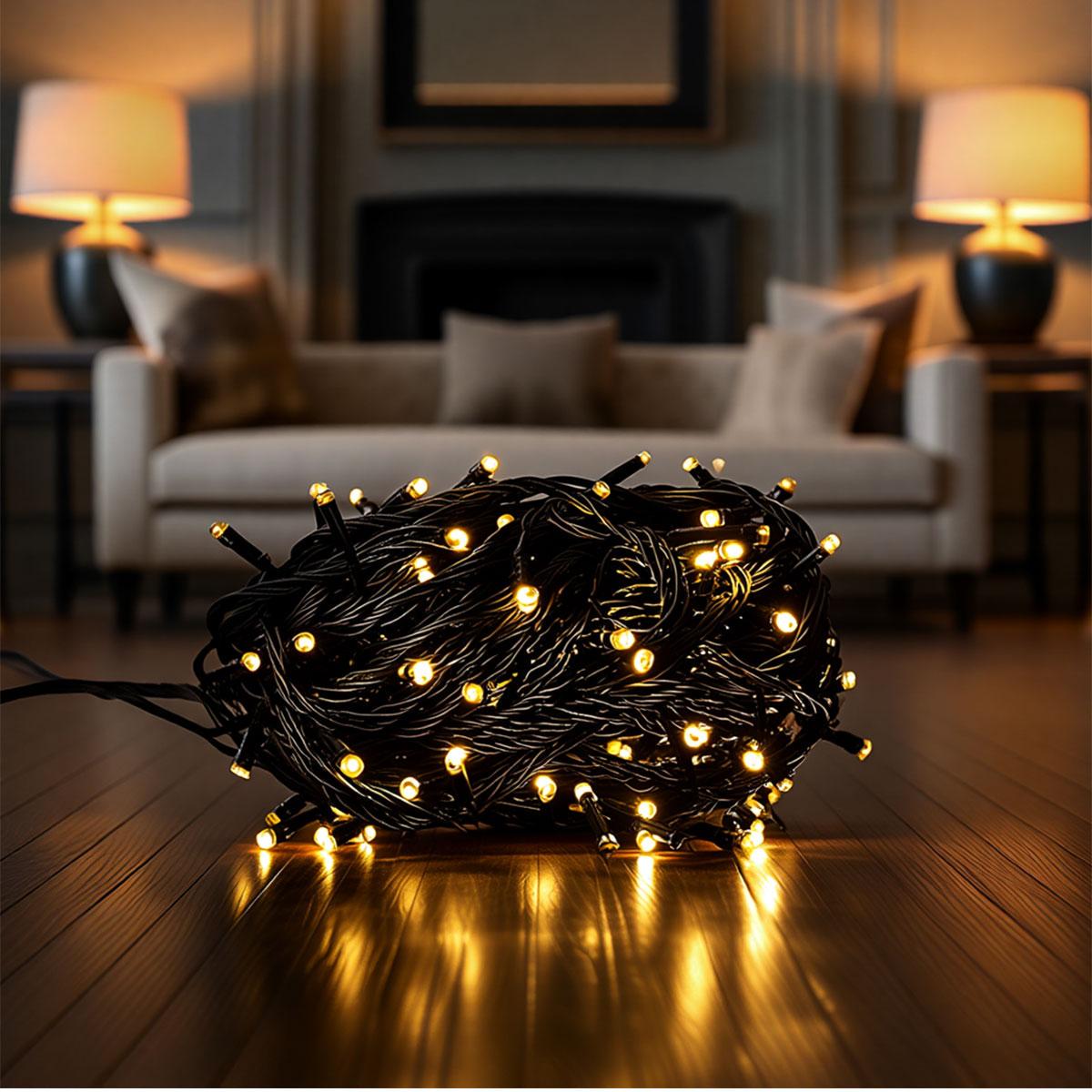 Гірлянда кімнатна Нитка W220LED22MBY 22 м 220 LED Чорний/Жовтий (29912743)