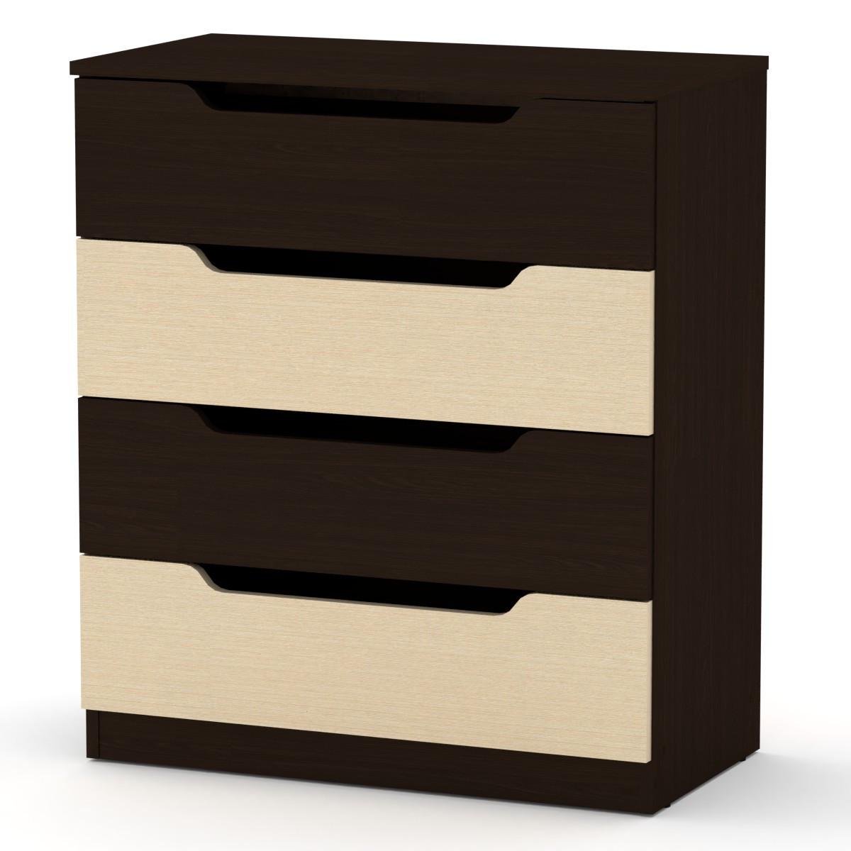 Комод Компаніт без ручок з 4 шухлядами Венге темний/Венге світлий (26966269) - фото 1 Комод Компаніт без ручок з 4 шухлядами Венге темний/Венге світлий (26966269) - фото 1