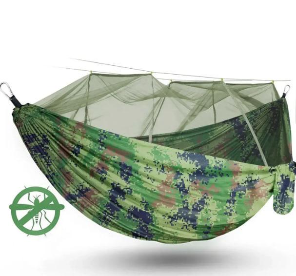 Гамак туристический подвесной с москитной сеткой и навес от солнца и дождя 260х140 см Хаки камуфляж (GMSK- 02) - фото 4 Гамак туристический подвесной с москитной сеткой и навес от солнца и дождя 260х140 см Хаки камуфляж (GMSK- 02) - фото 4