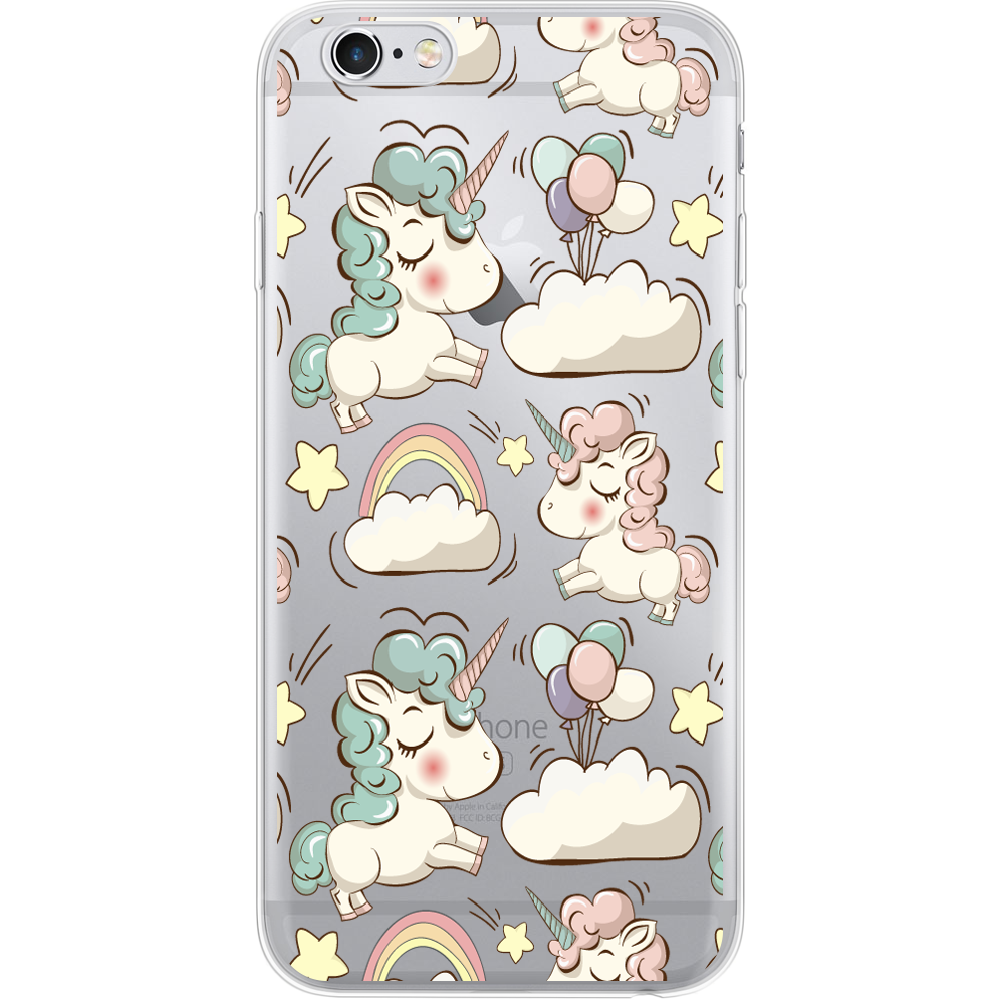 Чехол Boxface iPhone 6 Unicorns Прозорий силікон (24523-cc2-24523)