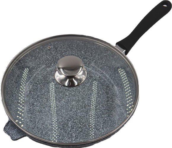 Сковорода Benson BN-521 Wok 28х7 см литая с антипригарным гранитным покрытием и крышкой (1251814843)