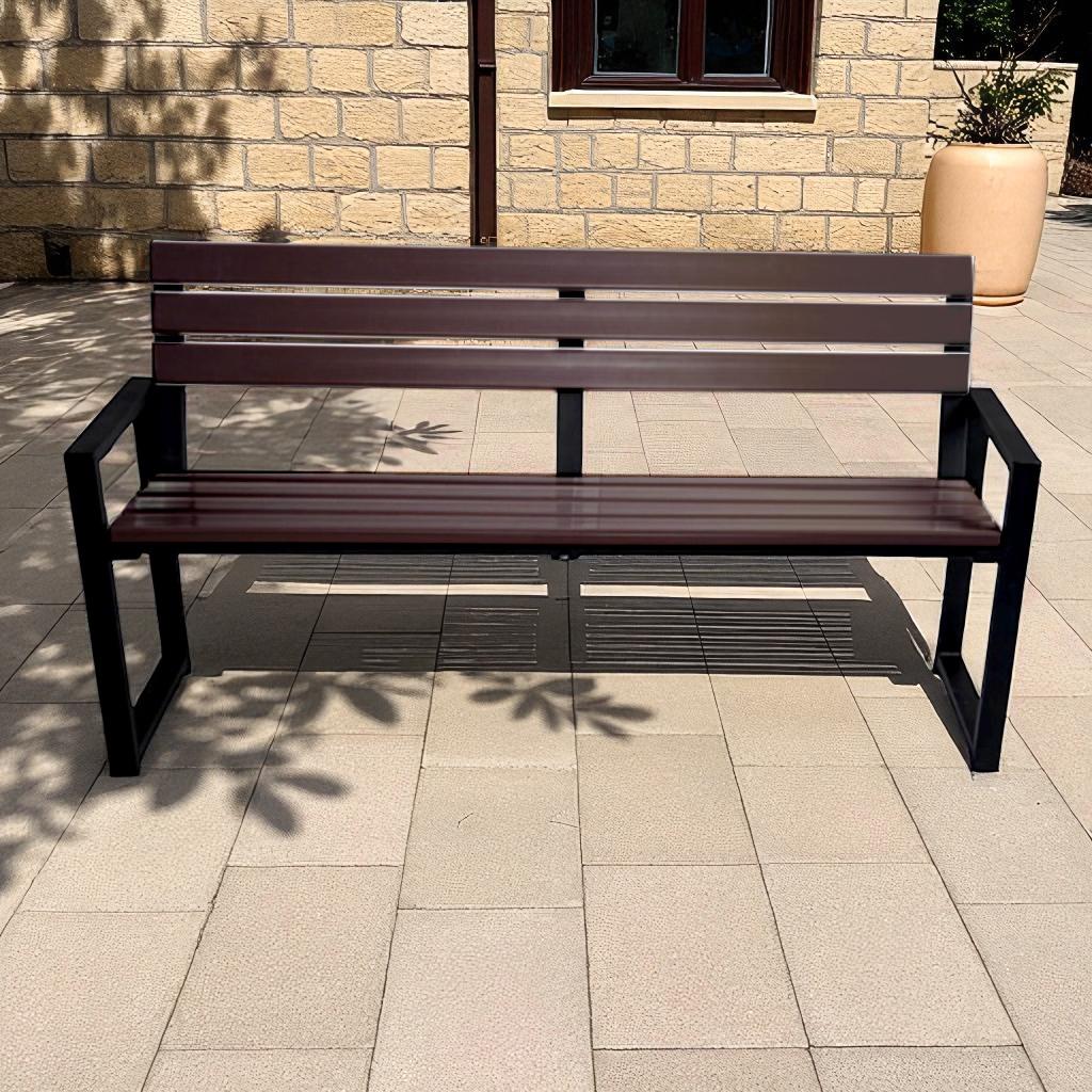 Лавка садова ТОБІ ШО модерн люкс ПВХ 1614х838х545 мм Коричнево-чорний - фото 3 Лавка садова ТОБІ ШО модерн люкс ПВХ 1614х838х545 мм Коричнево-чорний - фото 3