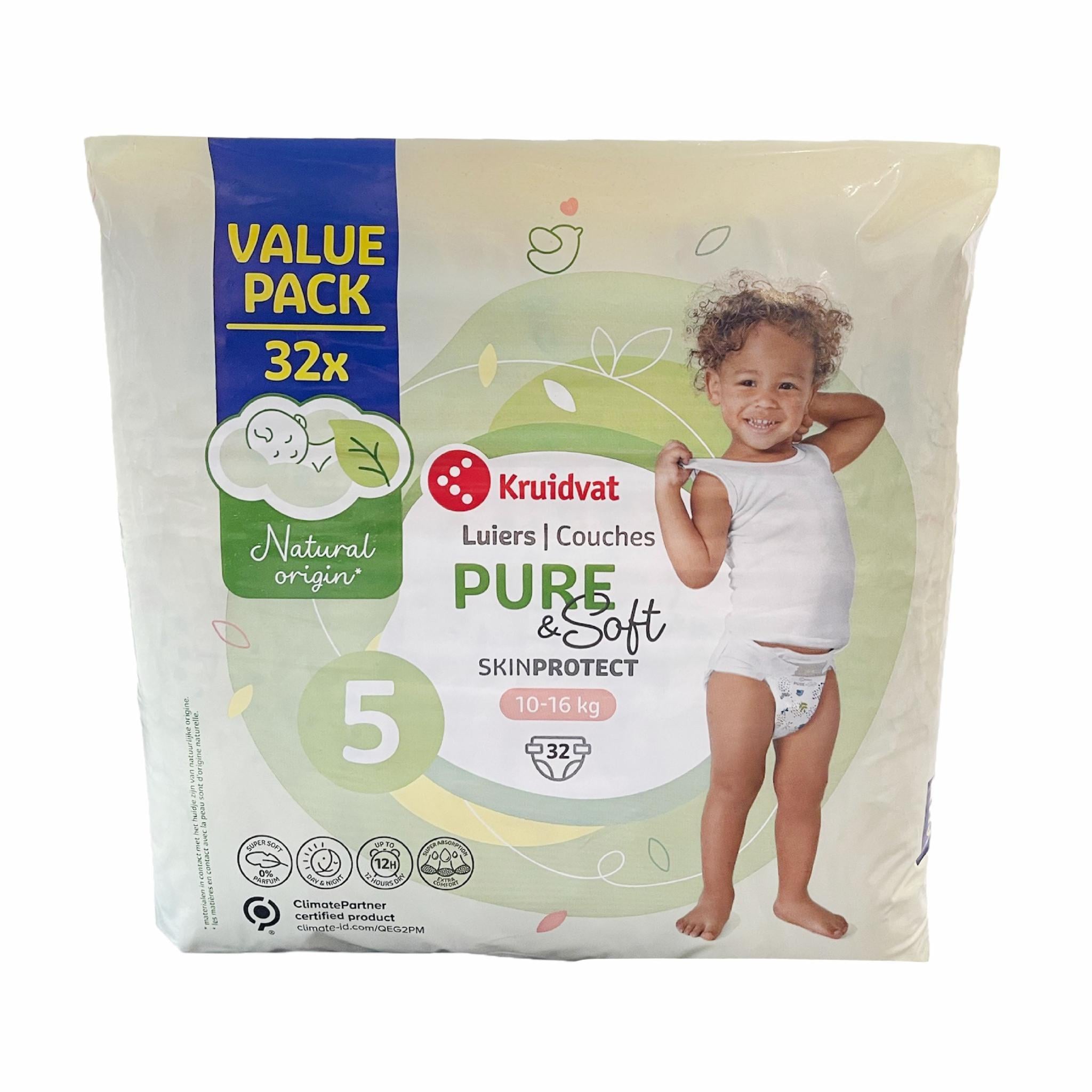Подгузники детские Kruidvat Pure&Soft 5 10-16 кг 32 шт. (6759a56cab14cc35c624b3b3)