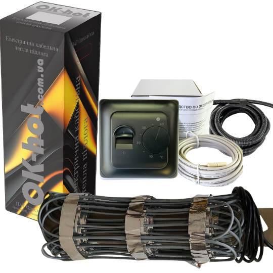 Гріючий мат для теплої підлоги Ok-hot 170 Вт/м2 0,85 м2 145 Вт та механічний термостат Чорний