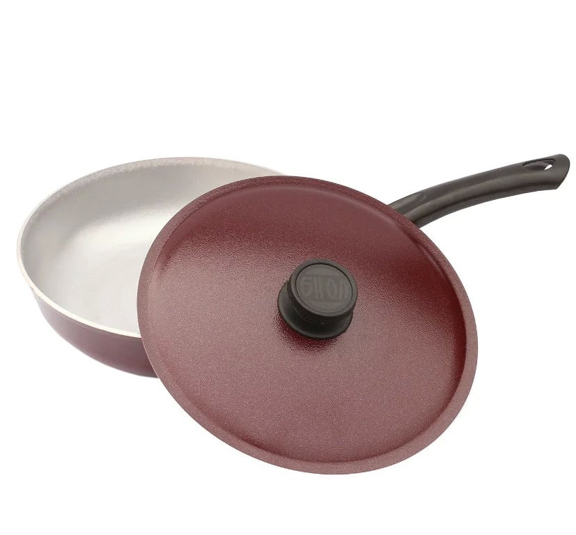 Сковорода алюмінієва з рівним дном і кришкою Биол 20 см (А203Д)