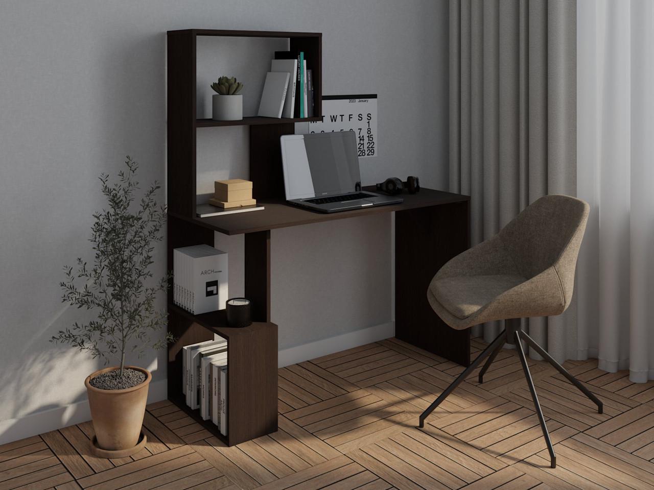 Компьютерный стол MebelProff КС-22 с надстройкой Венге (26438028) - фото 1