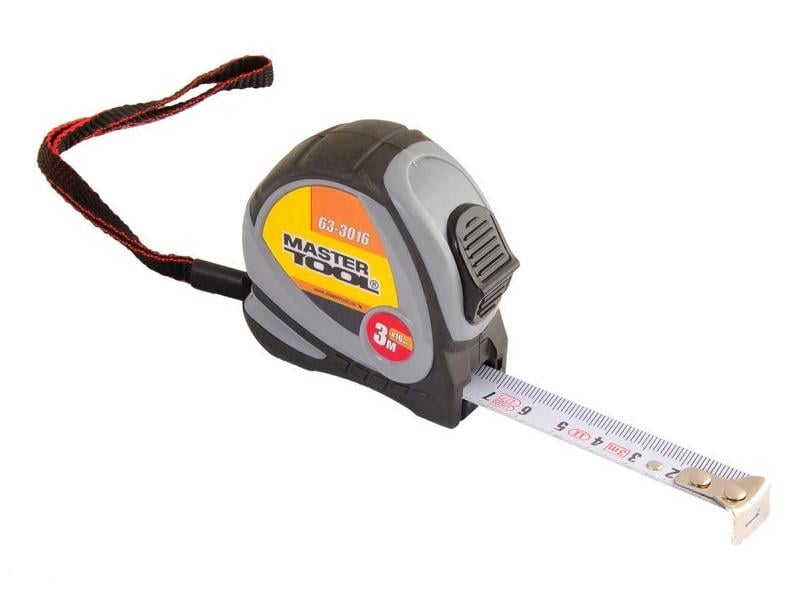 Рулетка MasterTool с фиксатором полотна 3 м 16 мм (63-3016)