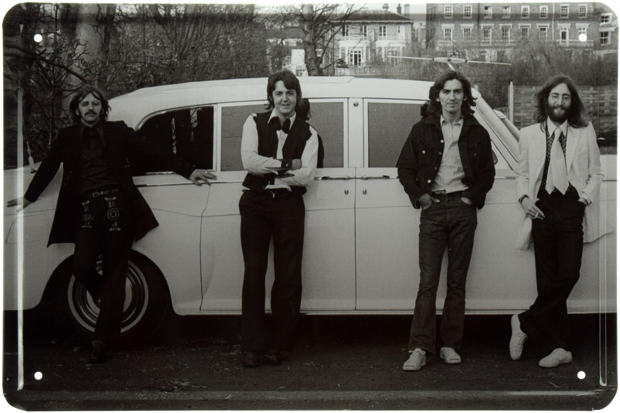 Табличка металлическая The Beatles Rolls-Royce Phantom V 20x30 см